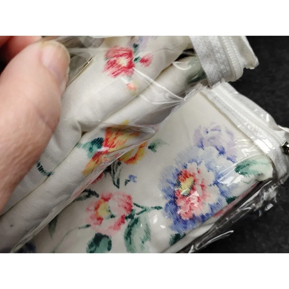 3 Elizabeth Gray Standard Pillow Sham Summer Dream Pattern Floral w Piping Trim